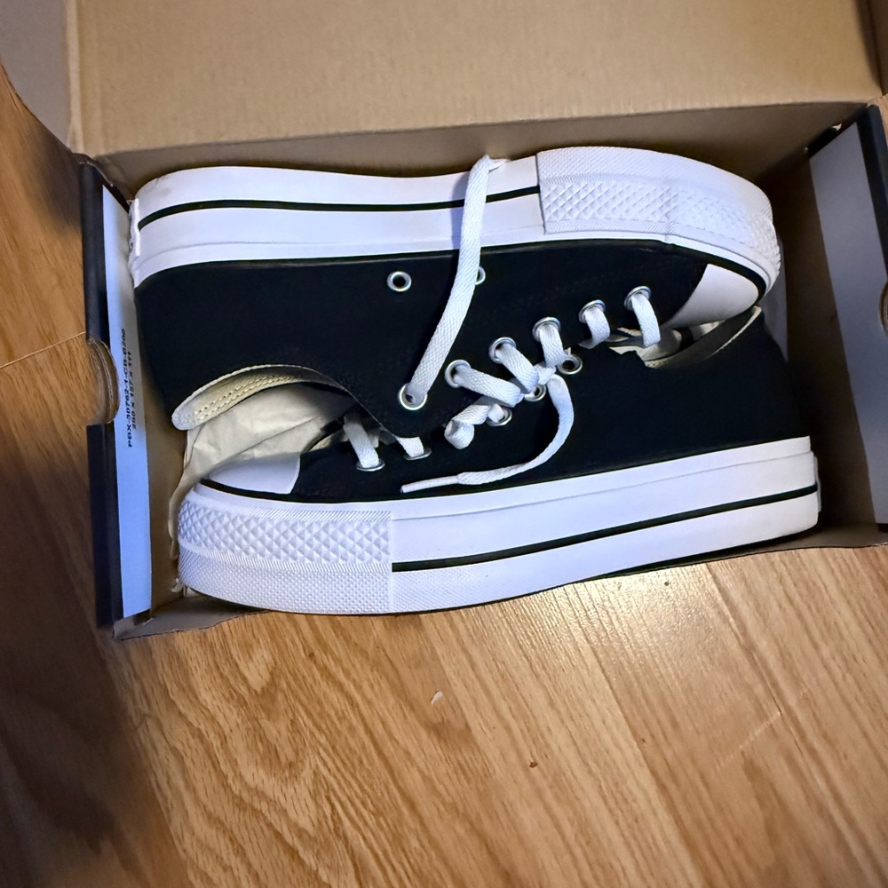 Converse Black and White Platform Sneakers